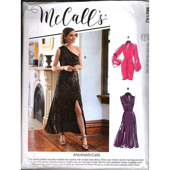 McCall's M8142 Misses 16 to 24 Off The Shoulder Dresses Sewing Pattern New - Picture 1 of 2